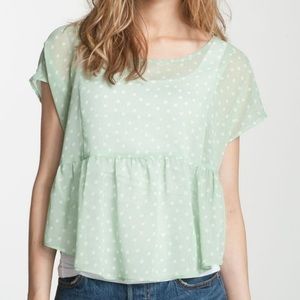 WallpapHER | Polka Dot Sheer Chiffon Peplum Top
